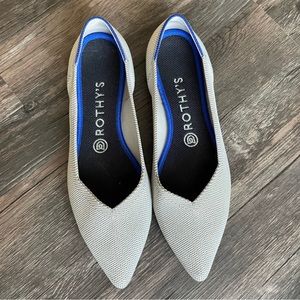 Rothy’s the point flat in Flax Birdseye Light Gray size 8.5